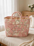 Retro Floral Multi Pocket Laundry Basket