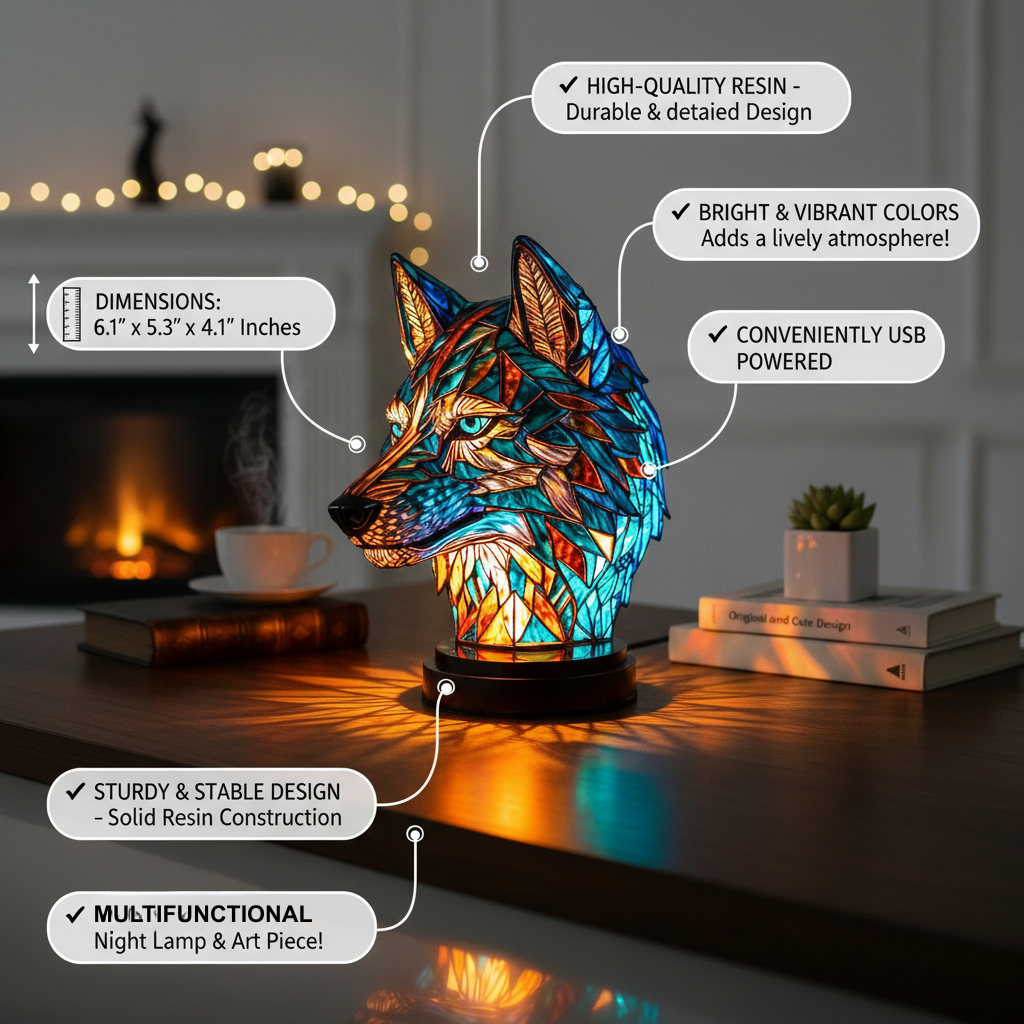 Betoverende Bo Lamp in de Vorm van een Wolf