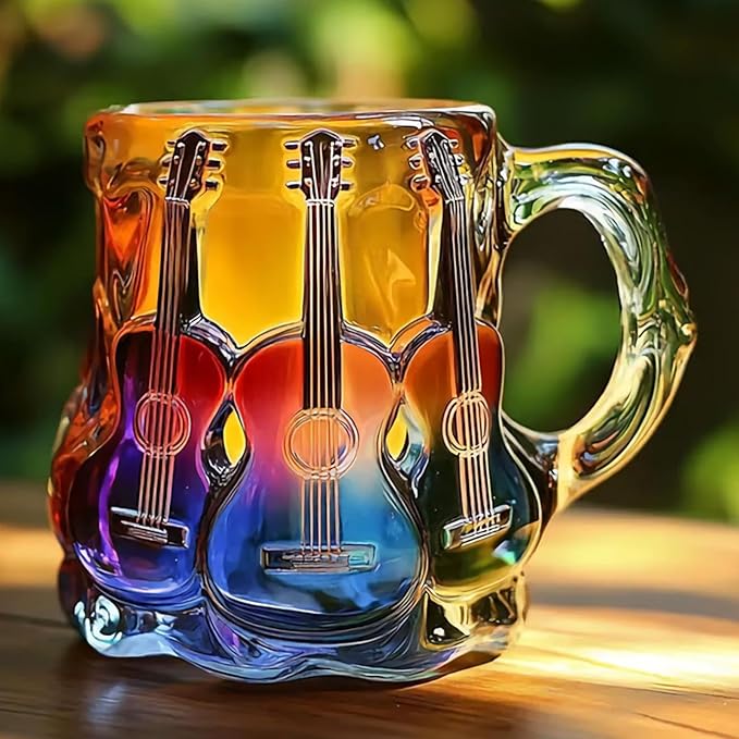 Ambachtelijke Mok met 3D Gitaar Artwork