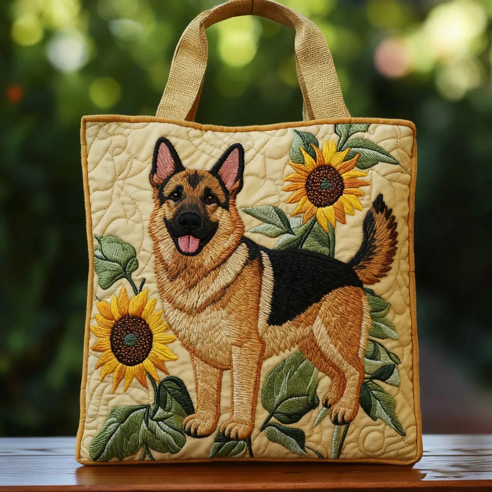 Ambachtelijke Tas - Florale Duitse Herder