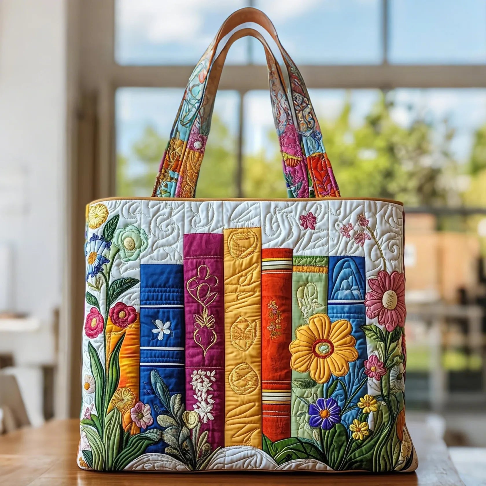 Ambachtelijke Tas - Bloemige Bibliotheek
