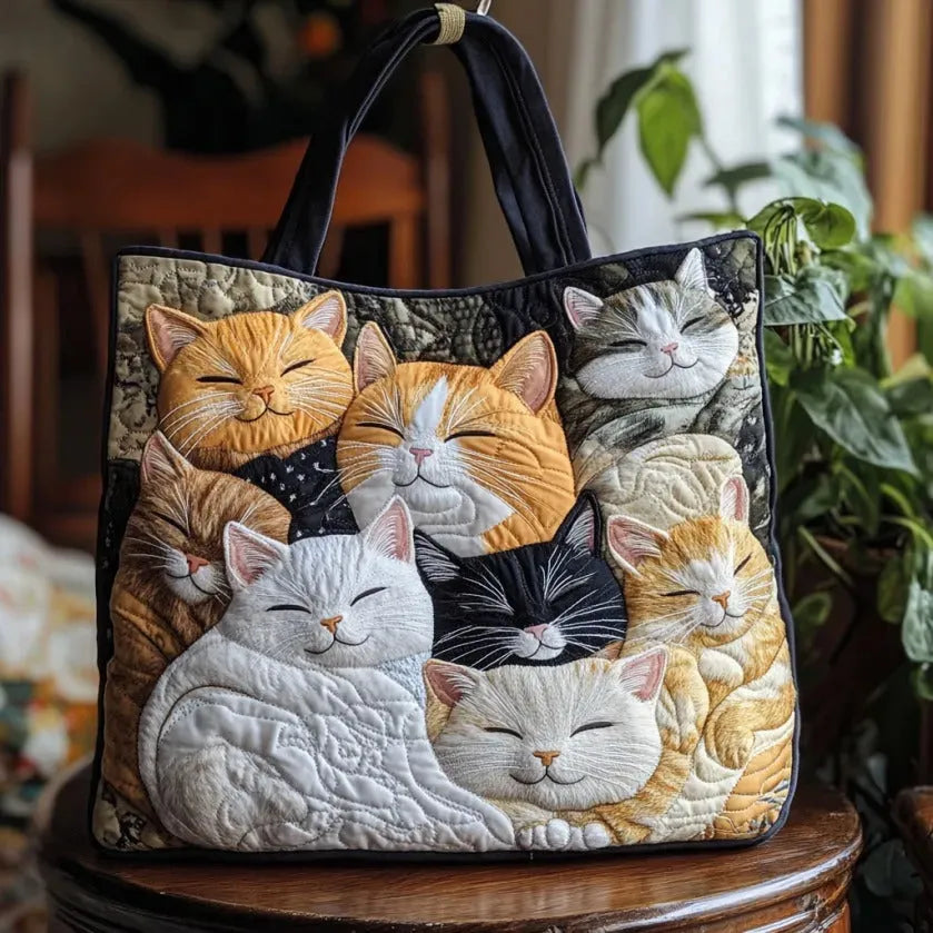 Gewatteerde Ambachtelijke Tas - Slapende Kittens