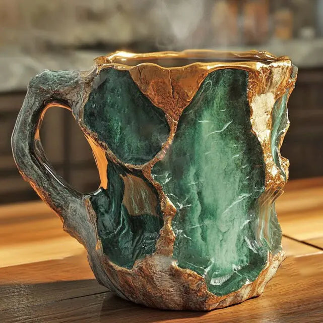 Met Kristal Doordrenkte Mineraal Koffiekopjes