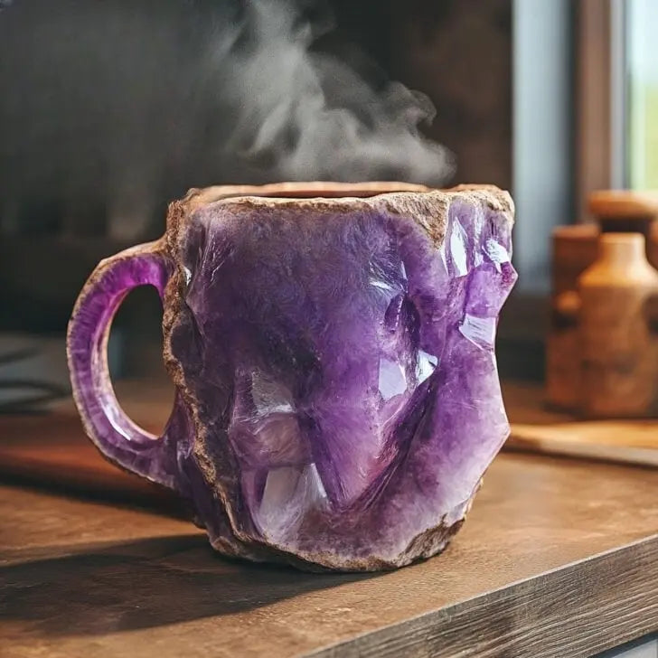 Met Kristal Doordrenkte Mineraal Koffiekopjes