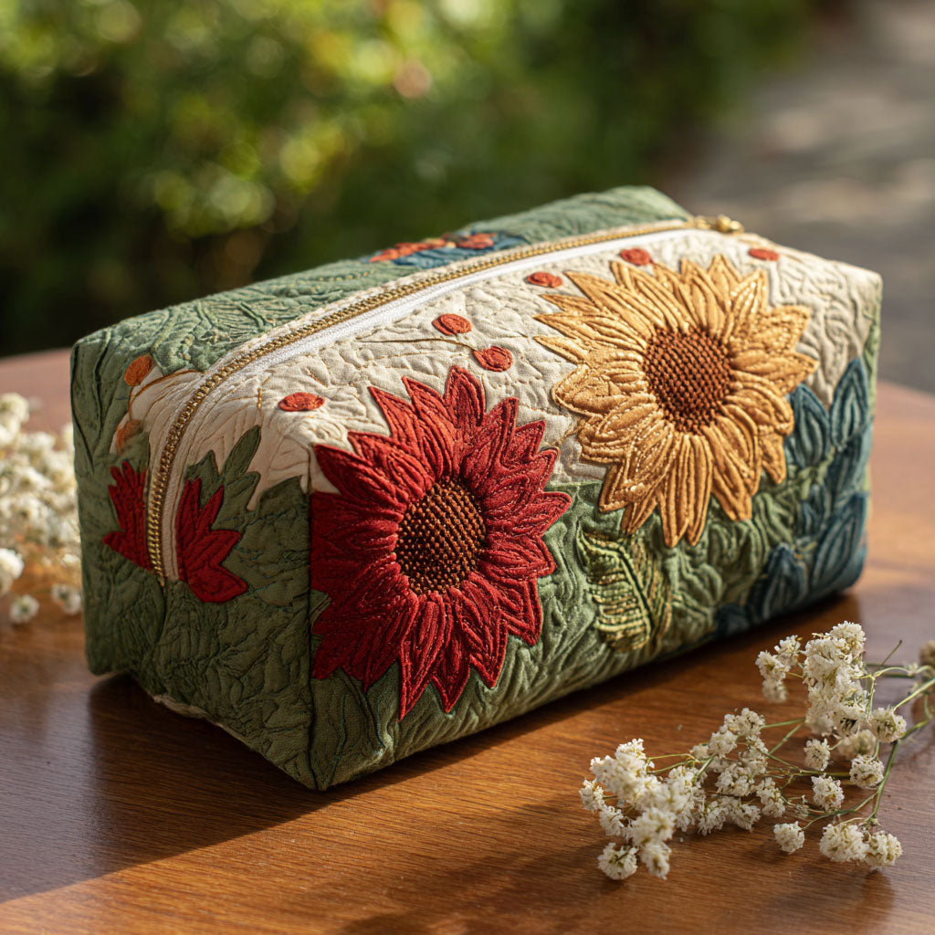 Petal Glow Quilted Makeup Bag