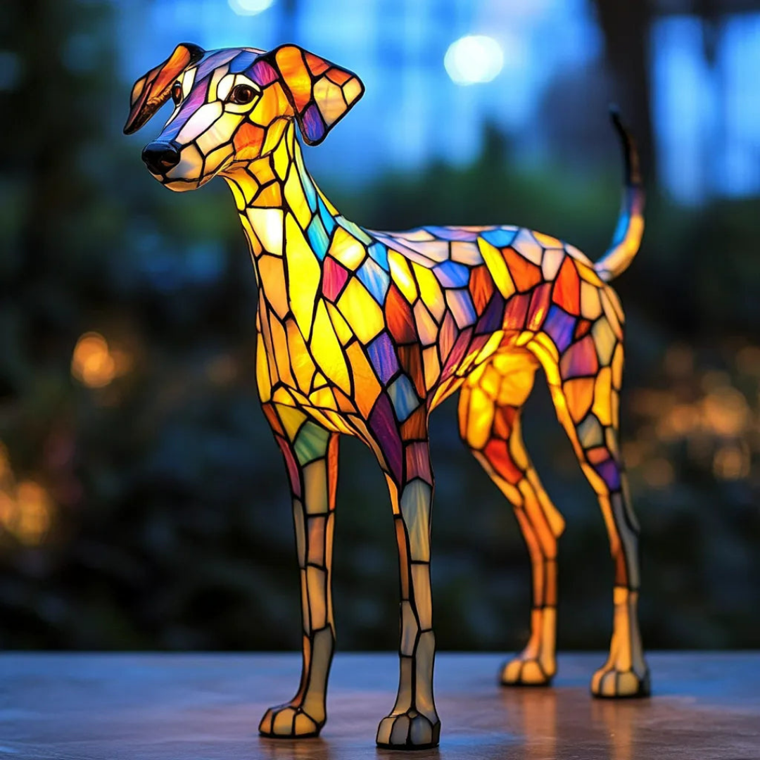 Gebrandschilderd Glas Whippet Lamp