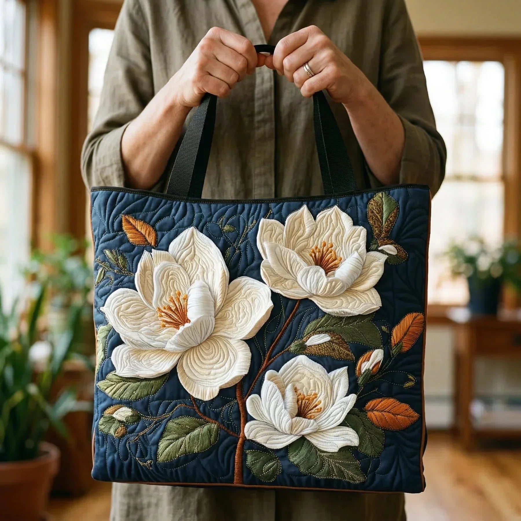 Gewatteerde Ambachtelijke Tas - Delicate Magnolia